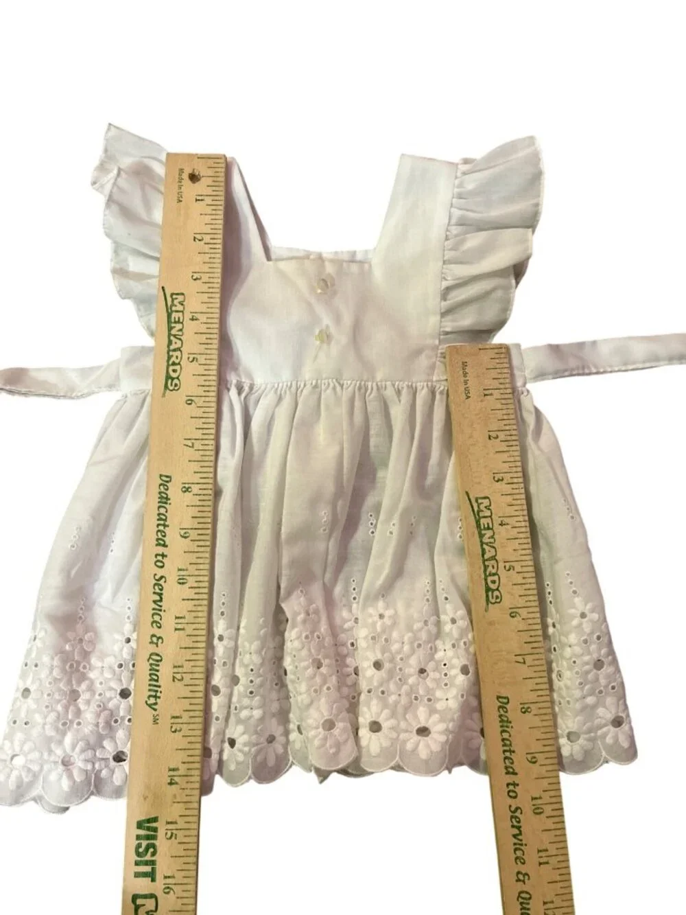 Vintage C.I. Castro & Co Toddler Eyelet Top White Tie Back Blouse 18M? Used Heir